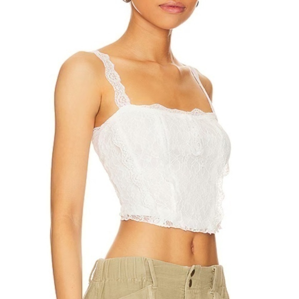 More To Come Eloisa White Lace Ribbon Cami